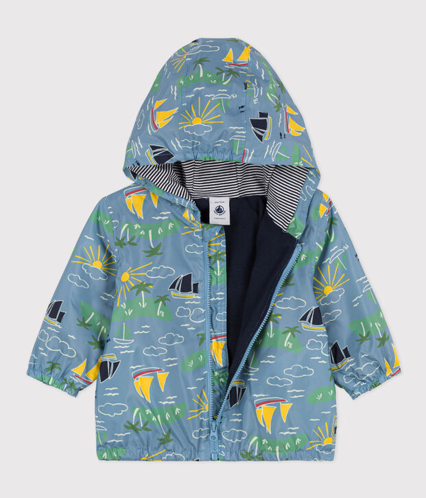 Coupe-vent b&eacute;b&eacute; en polyester recycl&eacute; b&eacute;b&eacute; bleu/multicouleur