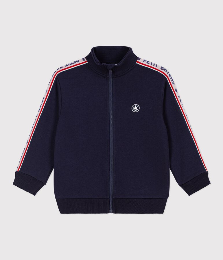 Katoenen sweatshirt met rits voor kinderen blauw