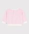 Effen katoenen sweatshirt met capuchon en badge voor baby's roze