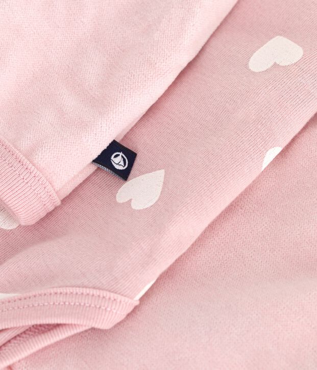 Tweedelige cadeauset voor baby's van met hartjesprint van fluweel JOLI