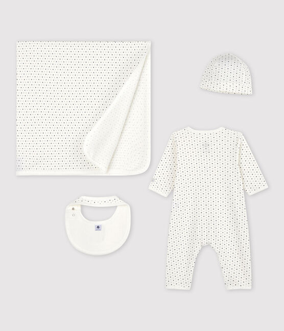 Coffret cadeau naissance blanc à étoiles bébé en coton biologique variante 1
