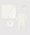 Coffret cadeau naissance blanc à étoiles bébé en coton biologique variante 1