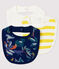 Set van 3 slabbetjes van ribstof voor baby variante 1