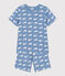 Pyjama short imprimé baleine en coton enfant bleu BEACH/ MARSHMALLOW