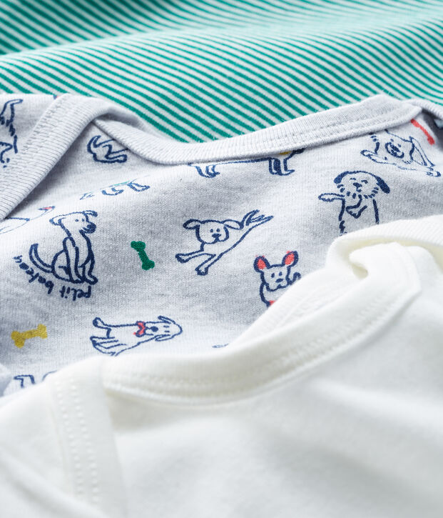 Trio de bodies manches longues b&eacute;b&eacute; gar&ccedil;on multicouleur