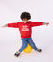 Katoenen sweatshirt met print voor kinderen rood POMPEI