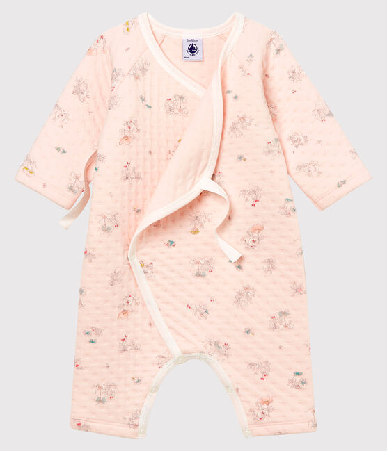 Dors bien bébé fille en tubique rose FLEUR+FONTAINE/bleu MULTICO