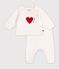 Gebreid babysetje met jacquardmotief rood/rood