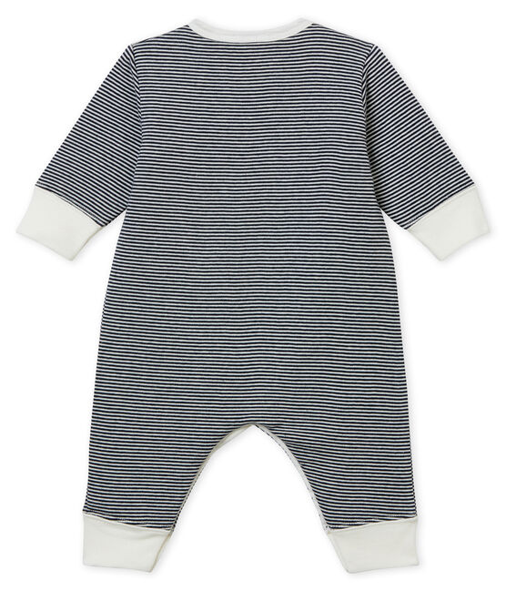 Dors bien sans pieds bébé garçon en tubique bleu SMOKING/blanc MARSHMALLOW