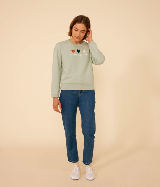 Sweatshirt van fleece voor dames groen HERBIER