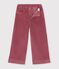 Pantalon wide leg enfant en velours rose