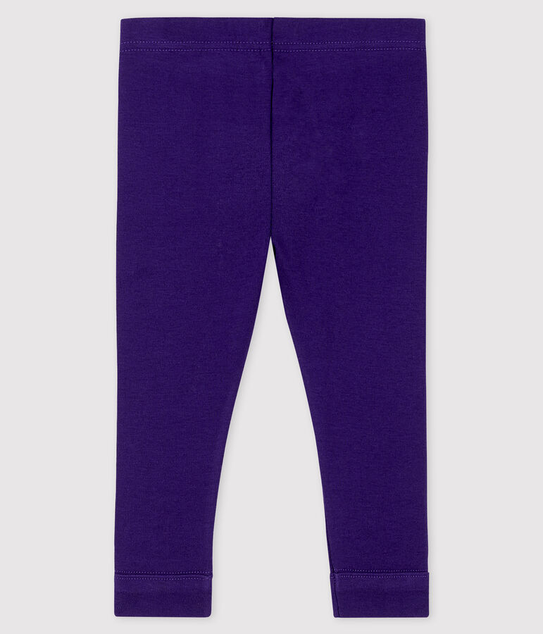 Effen legging van 1x1 ribstof babymeisje. ROXO
