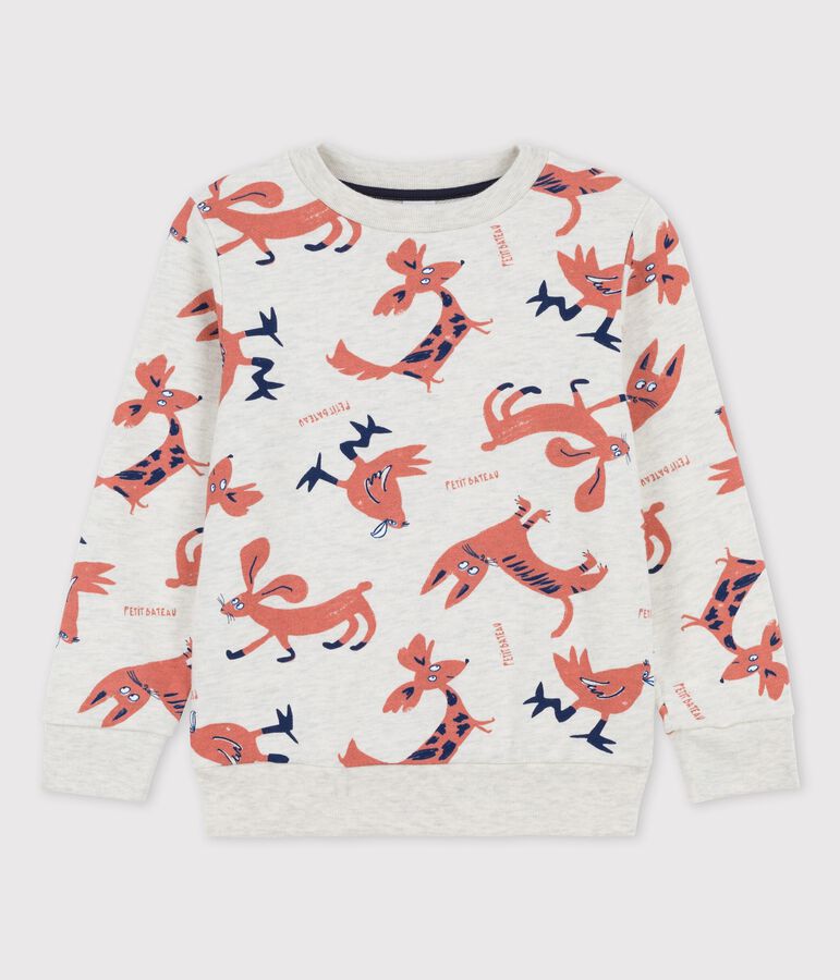 Sweatshirt en molleton enfant fille / gar&ccedil;on beige/multicouleur