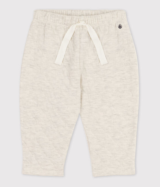 Broek in doorgestikt tubic voor baby's beige MONTELIMAR CHINE