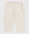 Broek in doorgestikt tubic voor baby's beige MONTELIMAR CHINE