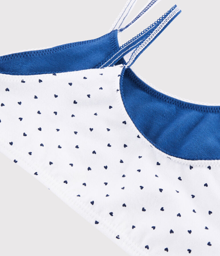 Set van 2 brassi&egrave;res voor meisjes met minihartjes multicouleur