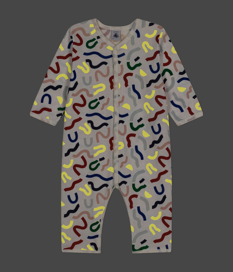 Pyjama sans pied imprim&eacute; phosphorescent en coton b&eacute;b&eacute; blanc/multicouleur