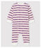 Dors-bien sans pieds Petit Bateau bébé en coton blanc MARSHMALLOW/blanc MULTICO