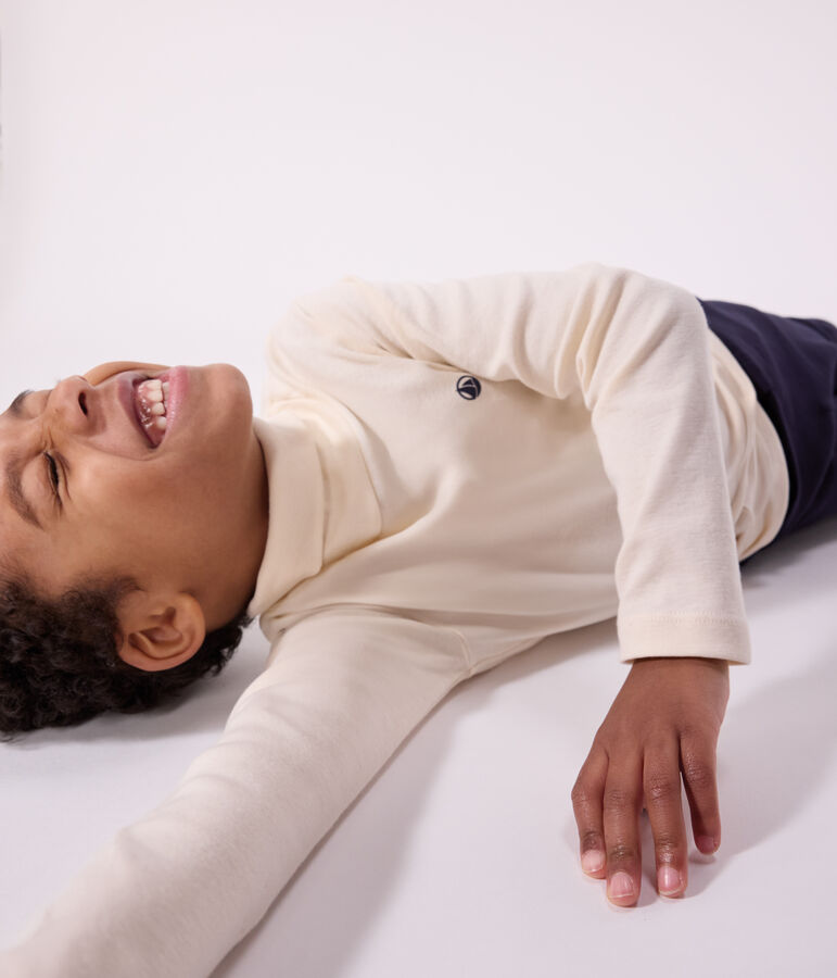 Sous-pull en coton enfant fille / gar&ccedil;on &eacute;cru