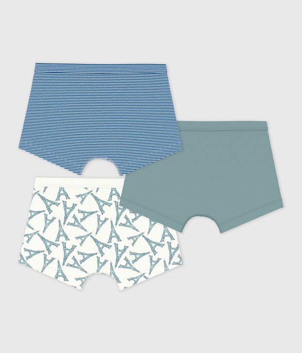 Setje met katoenen boxershorts met afgebiesde tailleband met Eiffeltorenprint multicouleur