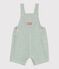 Gestreepte korte salopette van katoen/linnen voor baby's groen/groen