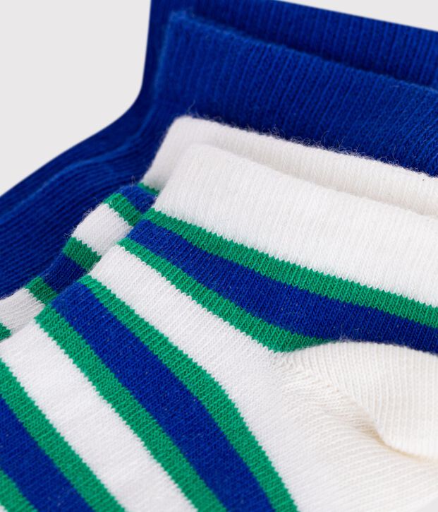 2 paires de chaussettes enfant en coton &agrave; rayures multicouleur