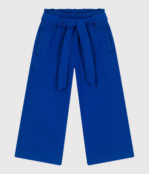 Kinderbroek van katoen en lyocell. blauw