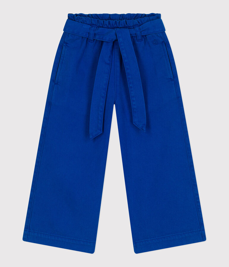 Kinderbroek van katoen en lyocell. blauw