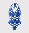 Eendelig damesbadpak met print wit MARSHMALLOW/blauw PERSE/ MULTICO
