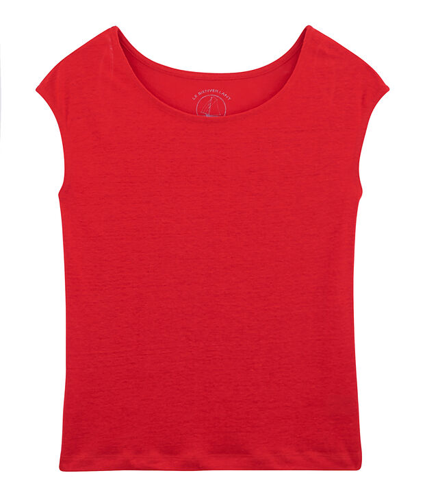 Linnen damesshirt rood