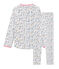 Pyjama petite fille en côte blanc MARSHMALLOW/blanc MULTICO
