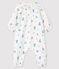 Combinaison longue à imprimé fleuri bébé fille en tissu couche blanc MARSHMALLOW/blanc MULTICO