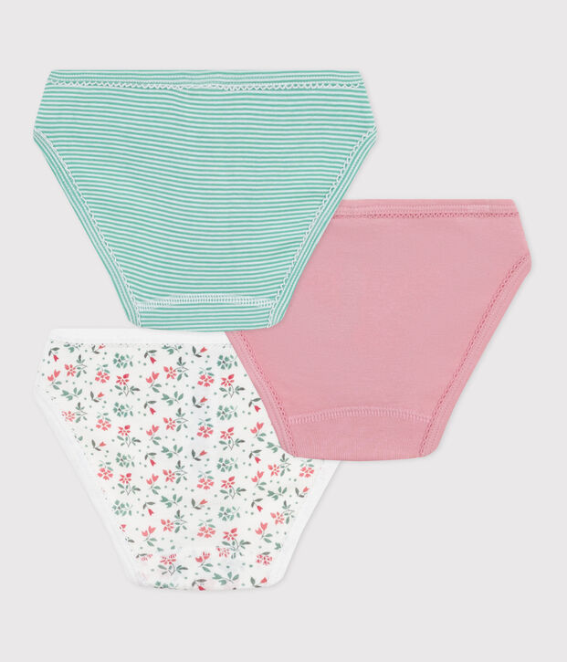 Setje met 3 katoenen onderbroekjes met bloemenprint voor kinderen multicouleur