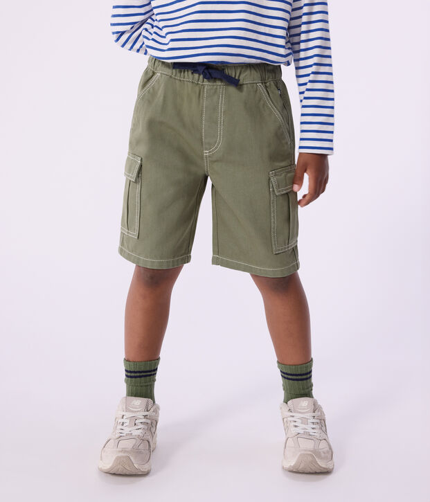 Bermuda cargo enfant en coton kaki