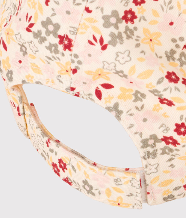 Pet met bloemenprint voor meisjes ecru/multicouleur