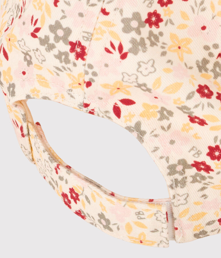 Pet met bloemenprint voor meisjes ecru/multicouleur