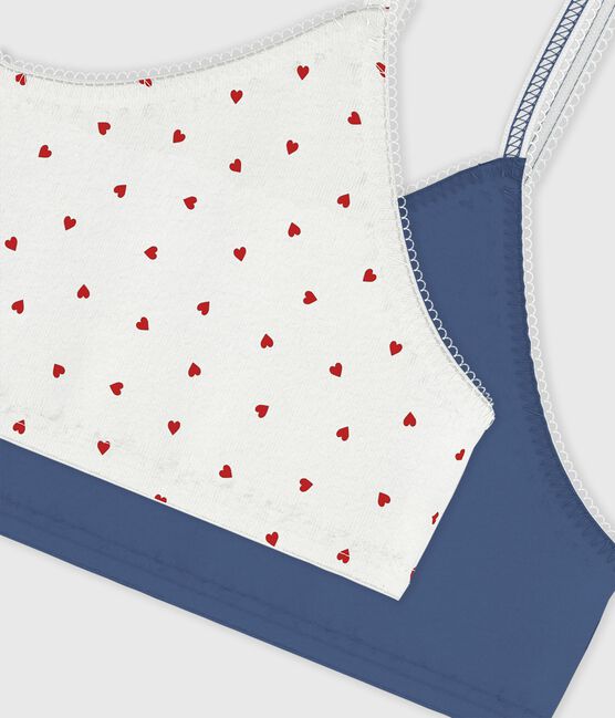 Lot de brassières enfant en coton et élasthanne imprimé cœurs variante 1