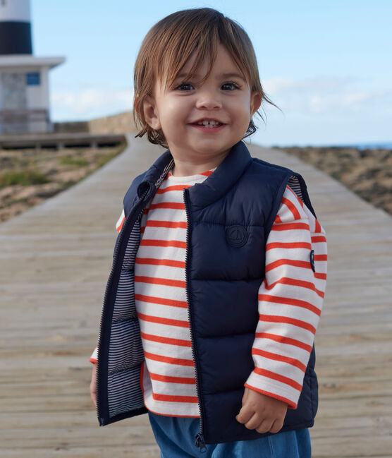 Gewatteerd mouwloos donsjack voor baby's blauw SMOKING
