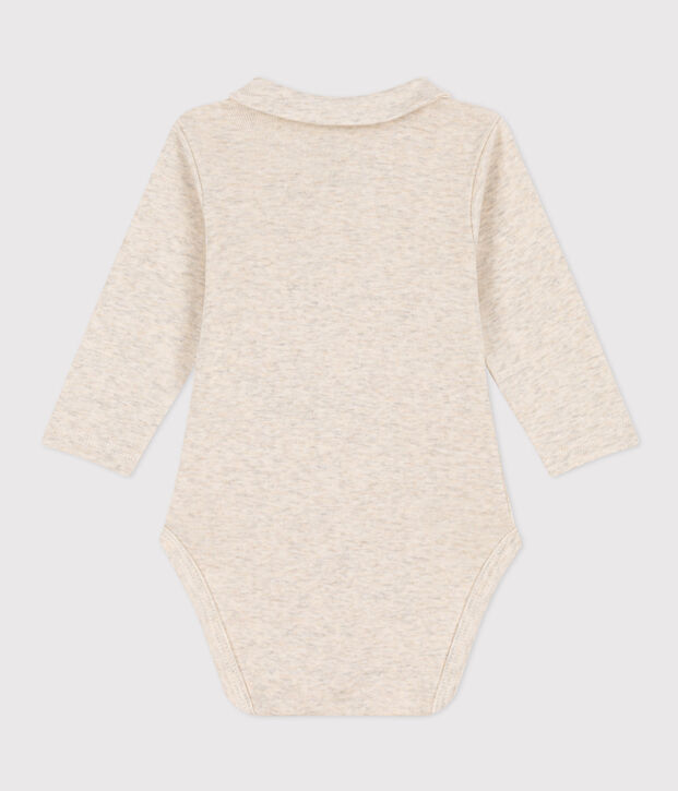 Katoenen body met lange mouwen en kraagje voor baby's MONTELIMAR CHINE