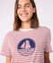 Tee-shirt femme le droit en coton manches courtes rouge MILK/ AMARANTE