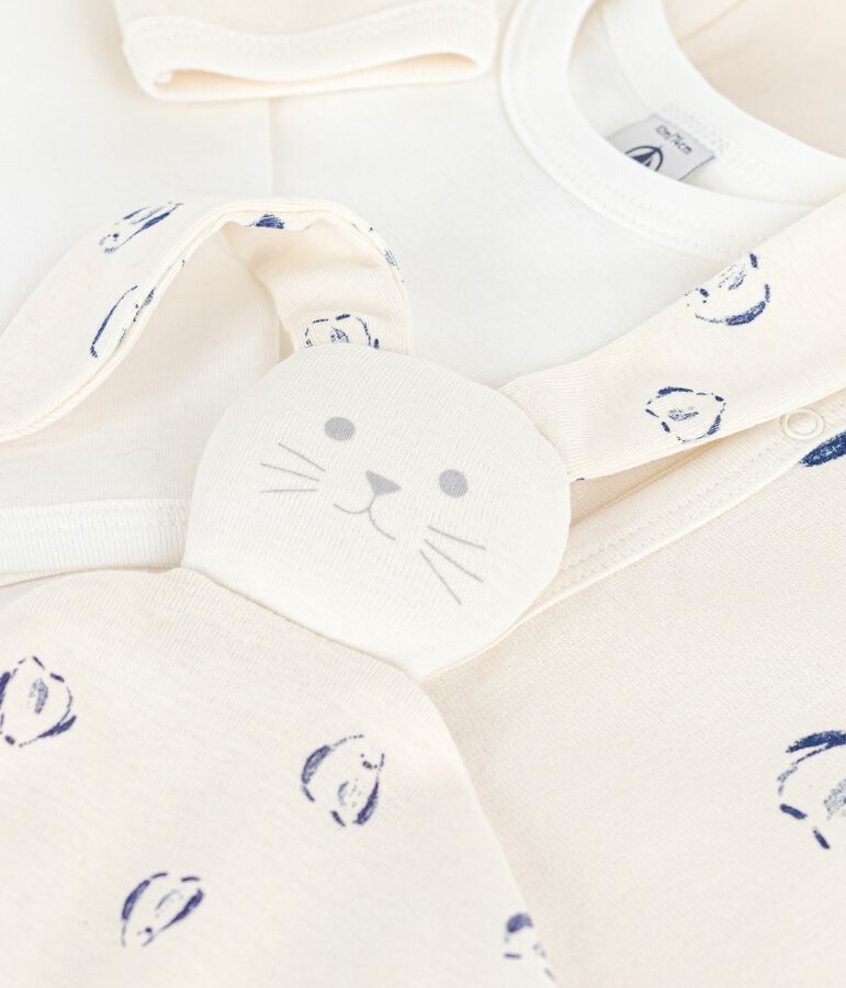 Lot cadeau b&eacute;b&eacute; en velours imprim&eacute; fleuri multicouleur