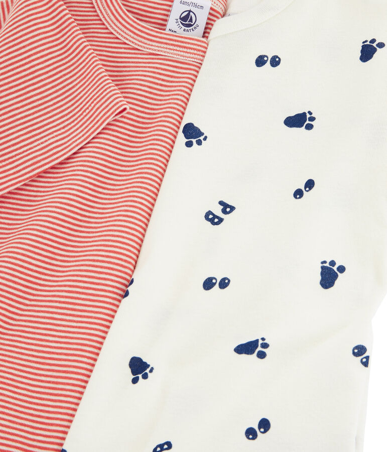 Lot de 2 tee-shirts manches courtes imprim&eacute; patte de y&eacute;ti petit gar&ccedil;on variante 1