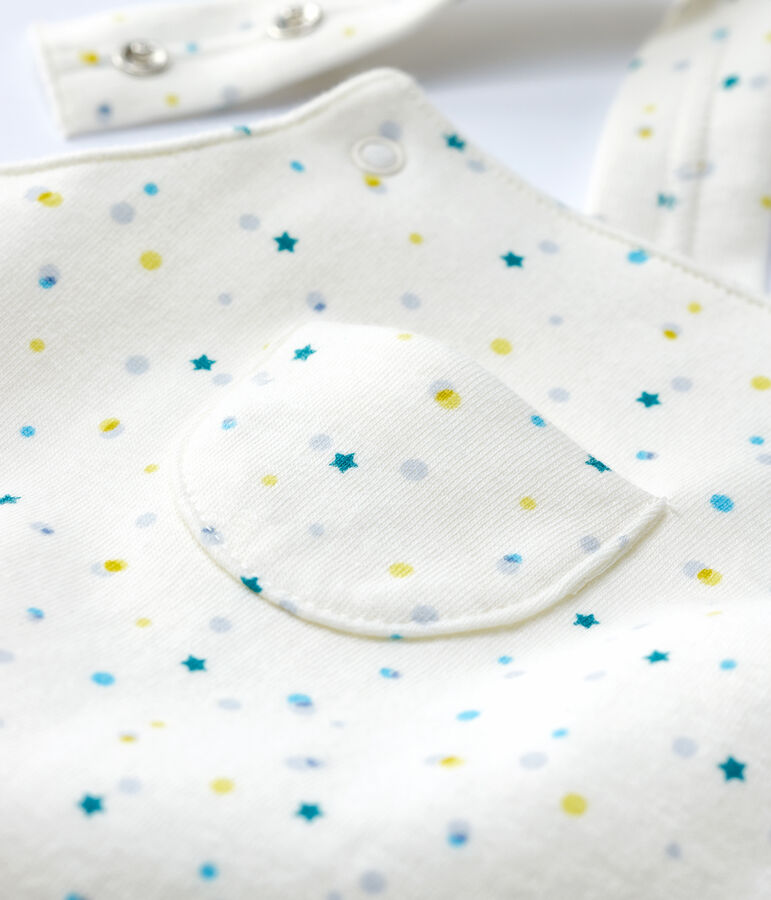 Combicourt b&eacute;b&eacute; en jersey double face en coton biologique blanc/multicouleur