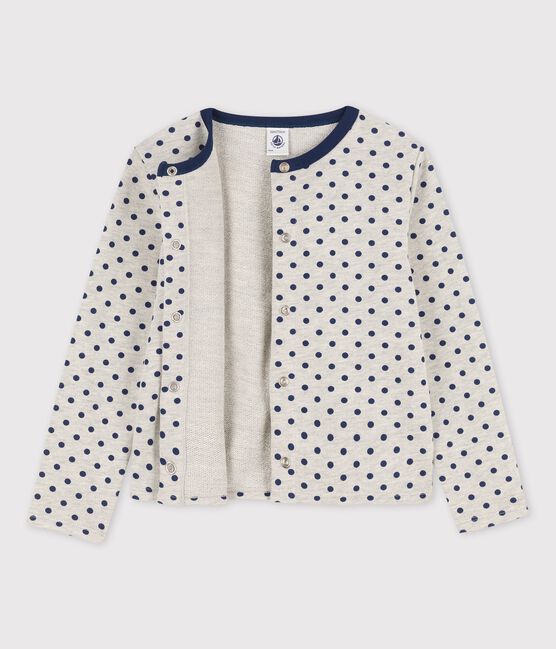 Cardigan voor meisjes in molton grijs BELUGA/blauw MEDIEVAL