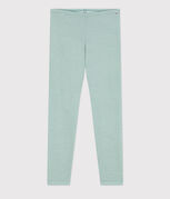 Legging petite fille/petit garçon en laine et coton vert PAUL