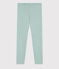 Legging petite fille/petit garçon en laine et coton vert PAUL