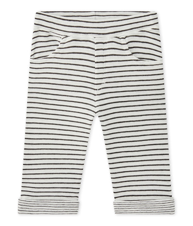 Pantalon b&eacute;b&eacute; gar&ccedil;on ray&eacute; blanc/gris