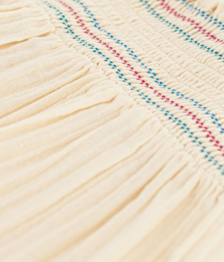 Blouse sans manches en gaze de coton enfant fille &eacute;cru