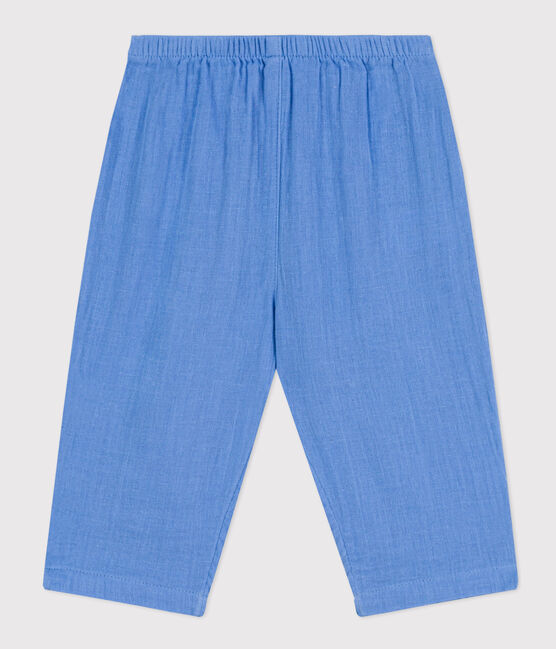 Babybroek van luchtig katoen blauw EDNA