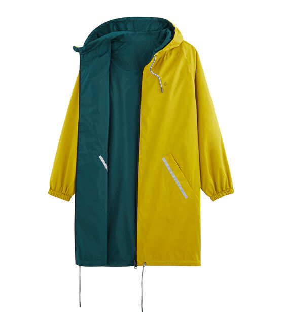 Coupe-vent long réversible femme jaune BAMBOO/vert PINEDE